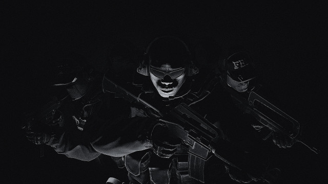 Man in black uniform gun free wallpaper for desktop - medium preview image