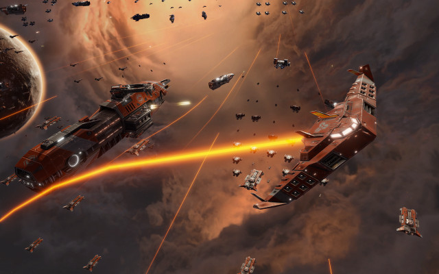 Ships rocket planet cloud battle free wallpaper for desktop - medium preview image