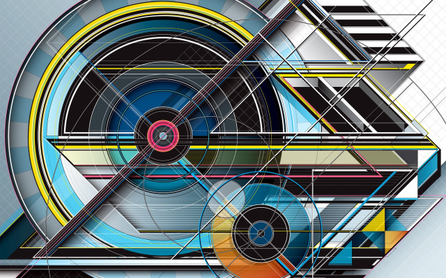 Colorful abstract geometric circular android free wallpaper for desktop - medium preview image
