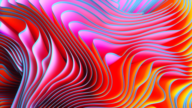 Colorful wavy curves pink orange free wallpaper for desktop - medium preview image