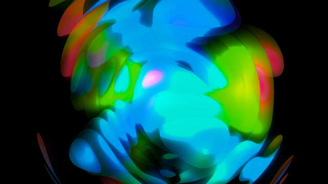 Colorful abstract face hands raytraced free wallpaper for desktop - medium preview image
