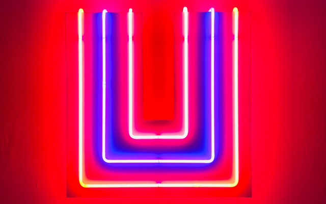 Neon sign red blue rectangles free wallpaper for desktop - medium preview image