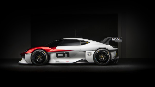 White red sports car dark free wallpaper for desktop - medium preview image