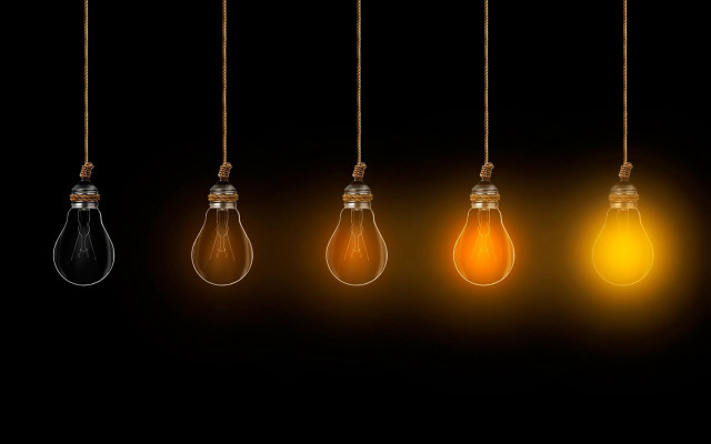 Hanging light bulbs black background free wallpaper for desktop - medium preview image