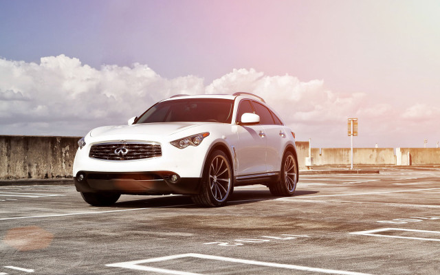 White infiniti parking lot clouds free wallpaper for desktop - medium preview image