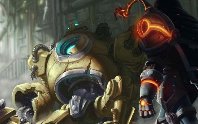 Robot couple room clock concept free wallpaper for desktop - medium preview image