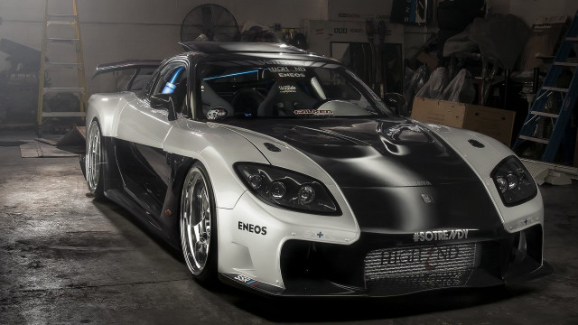 White black sports car garage #4 free wallpaper for desktop - medium preview image