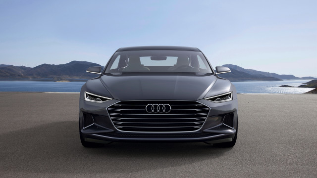 Grey car ocean mountains sky free wallpaper for desktop - medium preview image