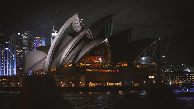 Large building city lights night #2 free wallpaper for desktop - medium preview image