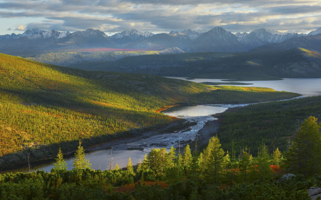 River hillside rainbow mountains ecological free wallpaper for desktop - medium preview image