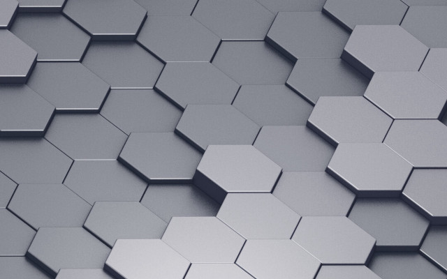 Hexagon mosaic brick wall fence free wallpaper for desktop - medium preview image