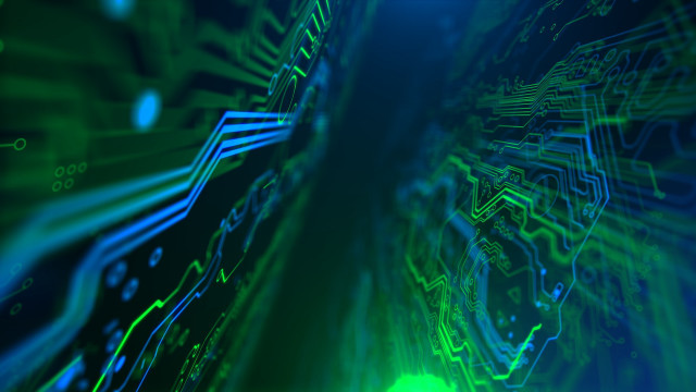 Circuitboard greenlight bluebackground magiccircle underwater free wallpaper for desktop - medium preview image