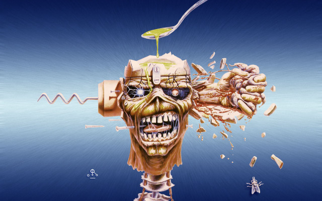 Creepy head spoon food spook free wallpaper for desktop - medium preview image