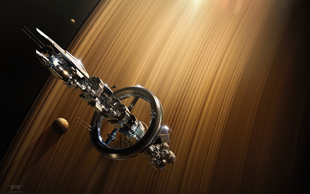 Space station planet foreground everyder free wallpaper for desktop - medium preview image