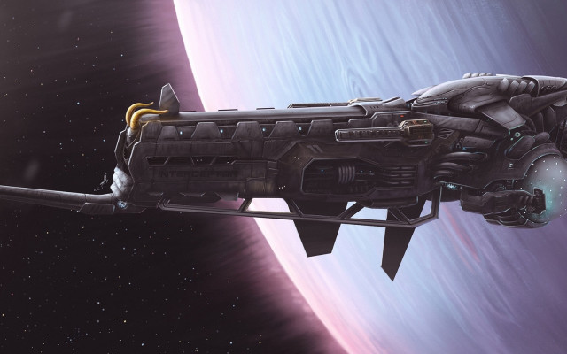 Sci fi flying space planet free wallpaper for desktop - medium preview image