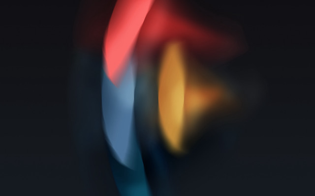 Blurry abstract blue yellow red free wallpaper for desktop - medium preview image