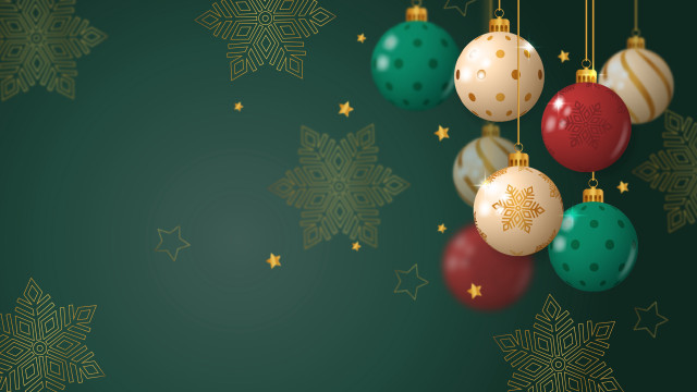Green christmas ornaments snowflakes moon free wallpaper for desktop - medium preview image