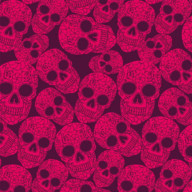 Pink black skulls purple background free wallpaper for tablet - medium preview image