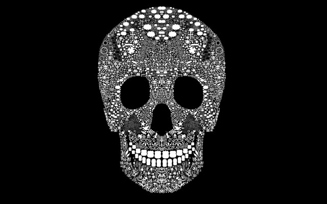 Skull dots pattern face abstract free wallpaper for desktop - medium preview image