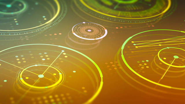 Clock yellow green abstract vector free wallpaper for desktop - medium preview image