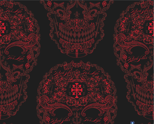Black red skull cross design free wallpaper for desktop - medium preview image