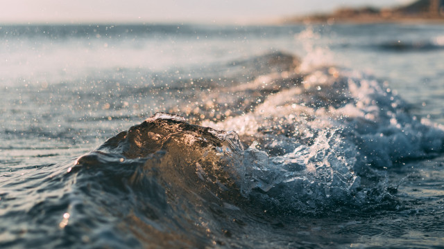 Wave beach rock impressionist night free wallpaper for desktop - medium preview image