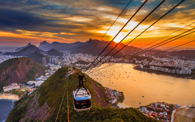 Cable car mountain city sunset #2 free wallpaper for desktop - medium preview image