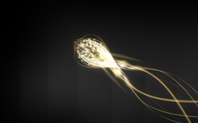 Yellow glowing girl volumetric lights free wallpaper for desktop - medium preview image