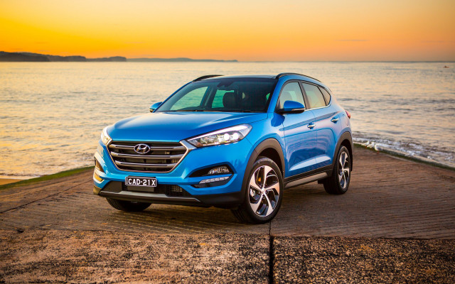 Blue suv ocean sunset dawn free wallpaper for desktop - medium preview image