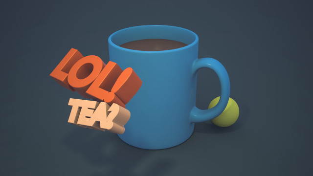 Blue coffee mug lol tea free wallpaper for desktop - medium preview image