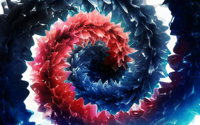 Colorful spiral flower fractal android free wallpaper for desktop - medium preview image