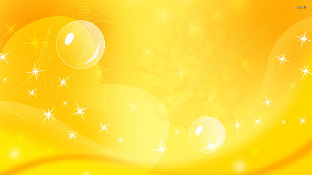 Yellow background stars bubbles green free wallpaper for desktop - medium preview image