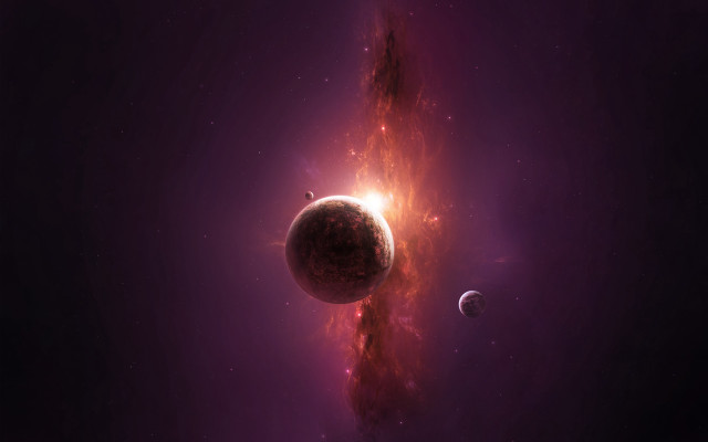 Space star planets bright light free wallpaper for desktop - medium preview image