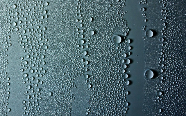Water droplets glass blue black free wallpaper for desktop - medium preview image