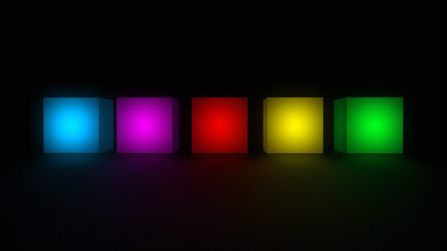 Colored lights holography raytraced moon free wallpaper for desktop - medium preview image