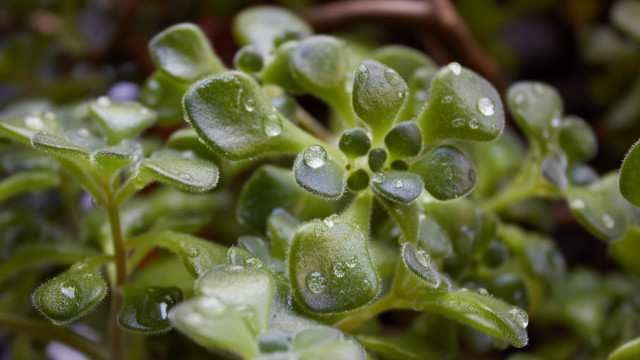 Plant water drops macro bokeh free wallpaper for desktop - medium preview image