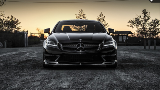 Black mercedes benz city sunset free wallpaper for desktop - medium preview image