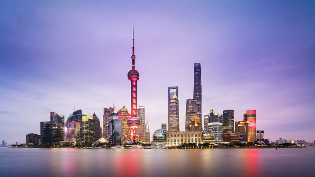 City skyline night red light #2 free wallpaper for desktop - medium preview image