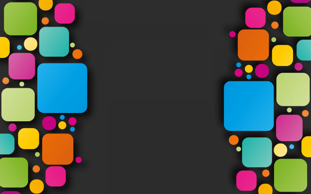 Black background colorful squares bubbles free wallpaper for desktop - medium preview image