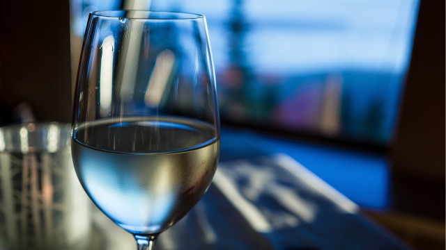 Wine glass table window city free wallpaper for desktop - medium preview image