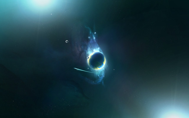 Space planet star bright light free wallpaper for desktop - medium preview image