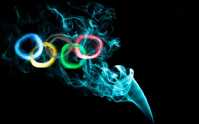 Smokey olympic rings digital rendering free wallpaper for desktop - medium preview image