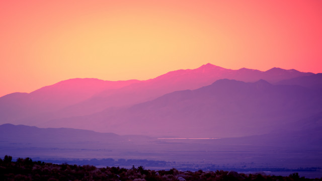 Mountain range pink sky sunset free wallpaper for desktop - medium preview image