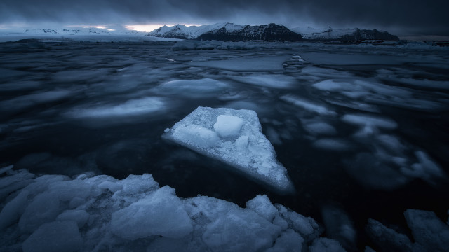 Iceberg mountains cloudy sky water free wallpaper for desktop - medium preview image