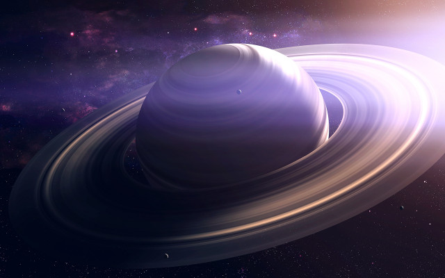 Saturn ring starry sky aurora free wallpaper for desktop - medium preview image
