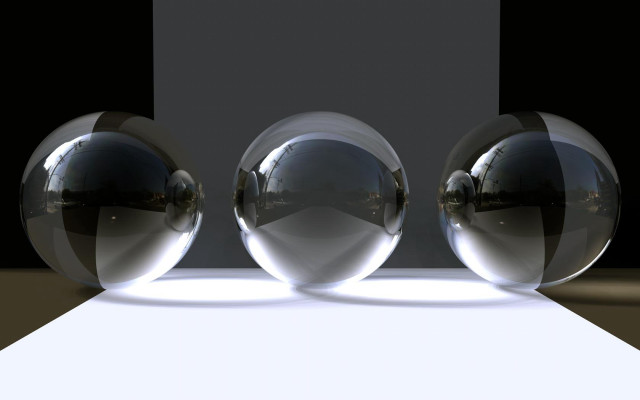 Shiny balls white surface shadow free wallpaper for desktop - medium preview image
