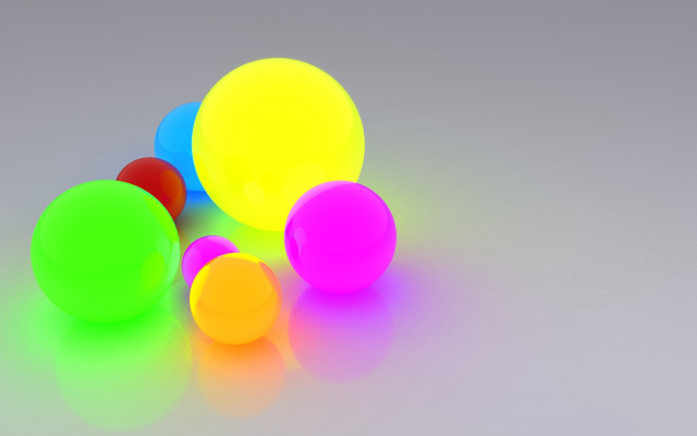 Neon balls white surface gray free wallpaper for desktop - medium preview image