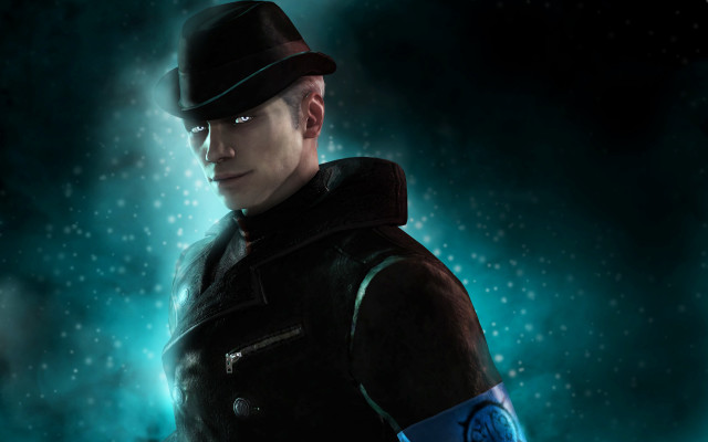 Man black hat jacket blue free wallpaper for desktop - medium preview image