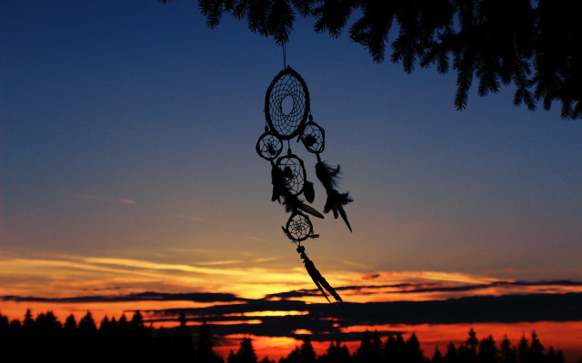 Silhouette tree clock sunset autumn free wallpaper for desktop - medium preview image