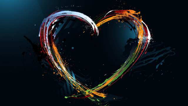 Heart splatters lines blue light free wallpaper for desktop - medium preview image